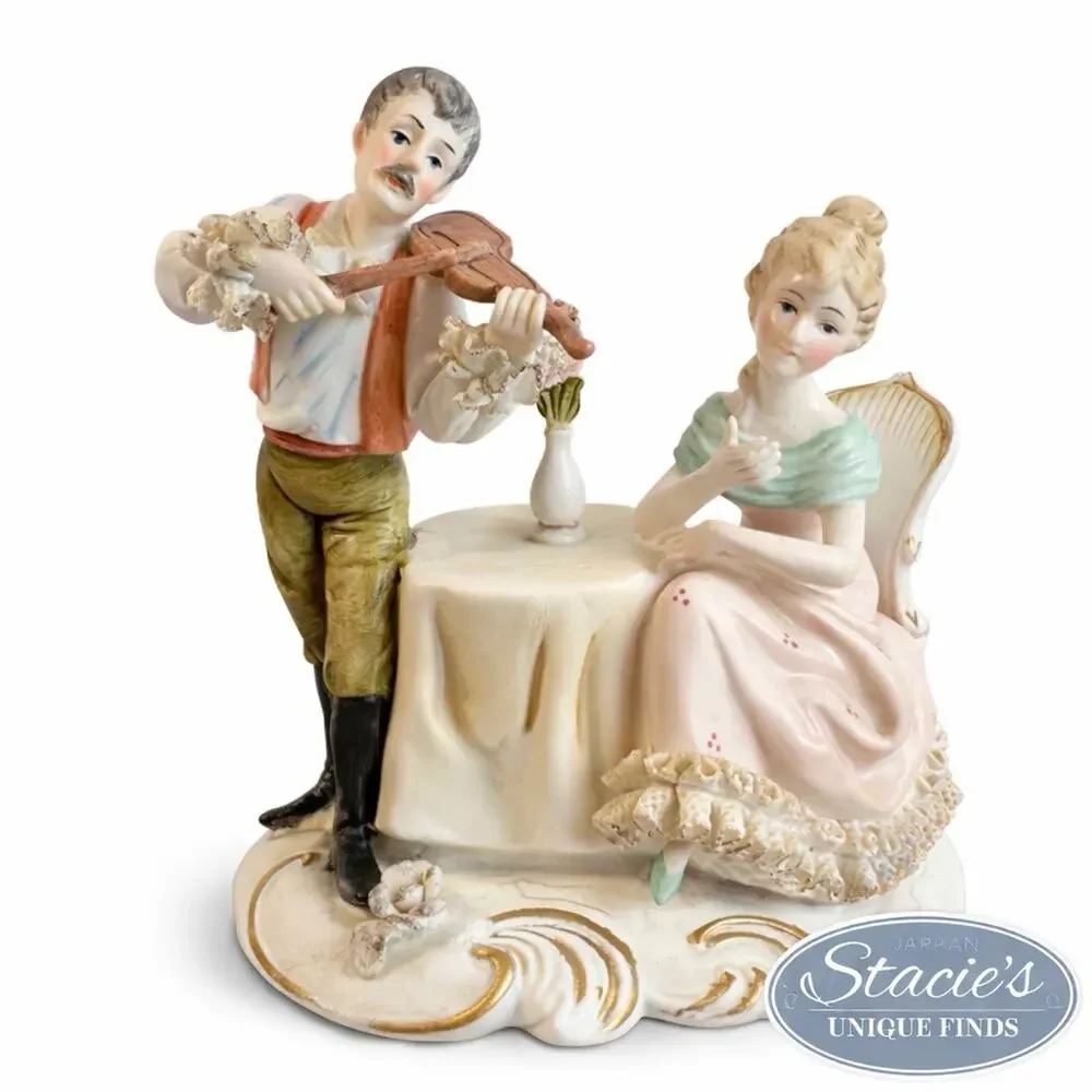 Lenwile Ardalt Violin Player Music Box Love Story Works Vintage Cottagecore
